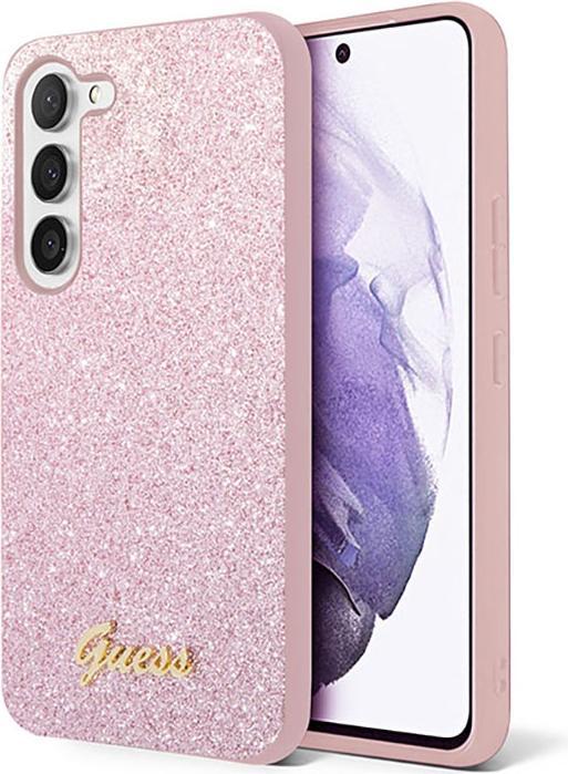 Productafbeelding Guess Glitter Script hoesje voor Samsung Galaxy S23 - roze (Samsung Galaxy S23)