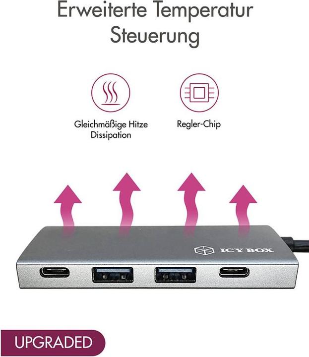 Actual product image Icy Box USB-Hub IB-HUB1428-C31 (USB-C, 4 Ports)