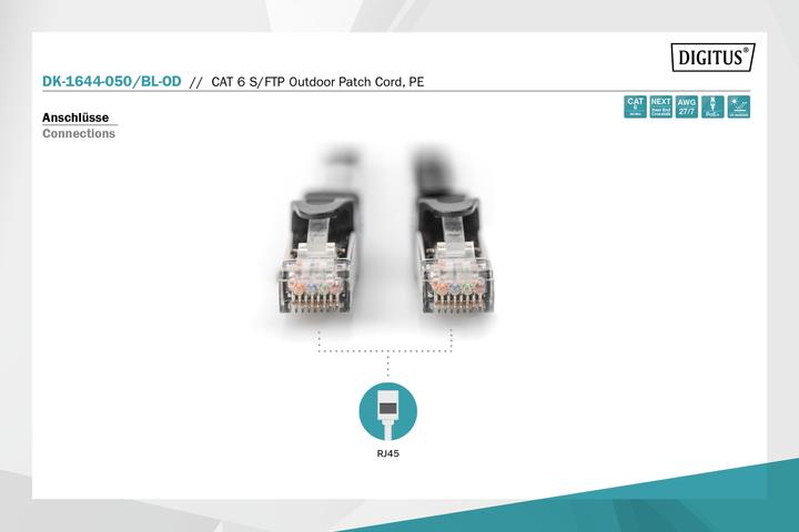Actual product image Digitus CAT 6 S/FTP outdoor patch cord, PE (S/FTP, CAT6, 5 m)