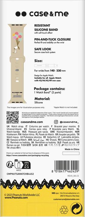 Image du produit Caseme Bracelet pour Apple Watch 42, 44, 45,49mm avec design Peanuts (42 mm, 44 mm, 45 mm, 49 mm, Silicone)
