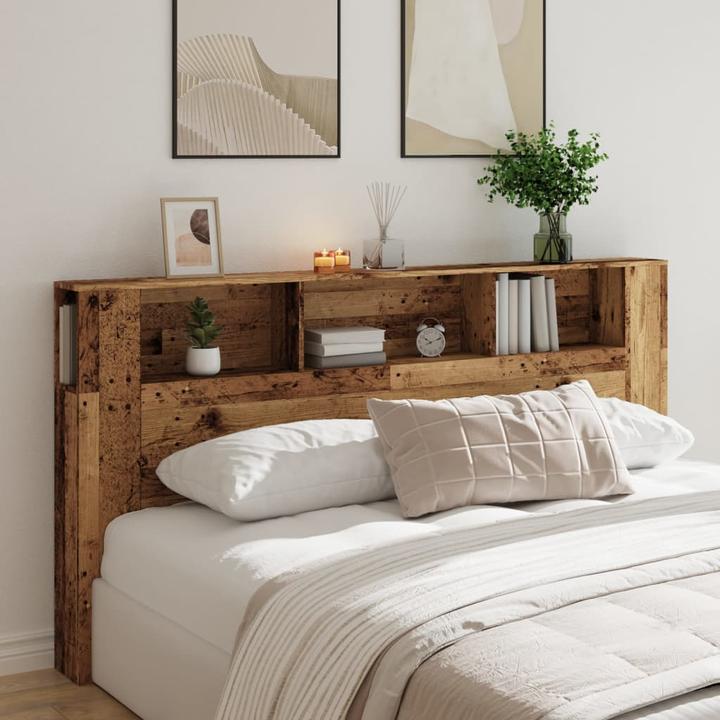 Actual product image VidaXL Bed headboard with shelves look