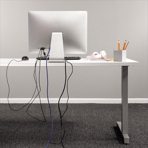 Actual product image Fellowes Cable bundler Cable Zip, silver, length: 2.0 m Cable routing and protection system, diameter: 20 mm (Cable hole, 20 cm)