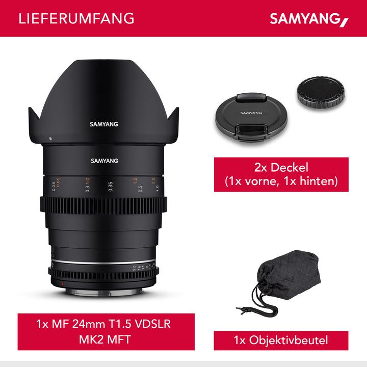 Produktbild Samyang 24mm T1.5 MK2 MFT (Micro Four Thirds, Vollformat, APS-C / DX, Micro Four Thirds)