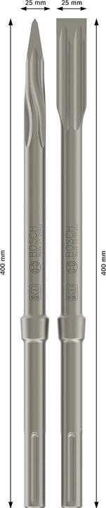 Produktbild Bosch Professional Zubehör PRO SDS max-5C Meissel-Set, Spitzmeissel 400 mm, Flachmeissel 25 x 400 mm, 2+2-tlg. (25 mm)