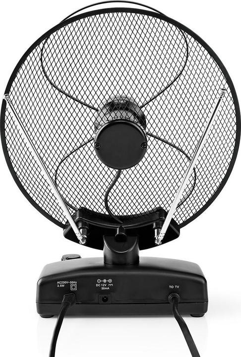 Produktbild Nedis ANIR2503BK700 - Pokojová HDTV Anténa | 0–25 km | Zesílení 30–36 dB | FM/VHF/UHF | Černá (Zimmerantenne, 36 dB, DVB-T / -T2, LTE)