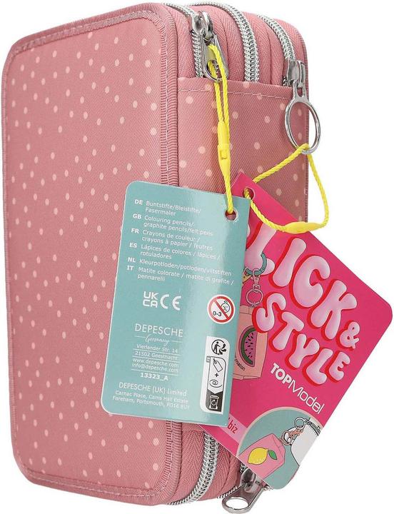 Produktbild Top Model Topmodel - TOPModel Triple Pencil Case JUICY - Dusky Pink with Orange Dots (413323)