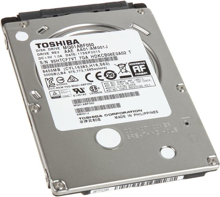 Actual product image Toshiba Mq01abf050 (0.50 TB, 2.5")