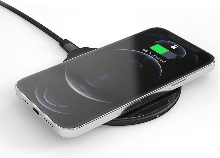 Actual product image Vonmählen Aura - The Wireless Charging Pad (USB-C to USB-A cable included) - Acrylic Glass Black