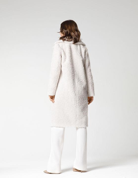 Immagine prodotto Furnari Cappotto strutturato in eco-pelliccia con collo all'inglese in bianco brillante (44,46) (42)