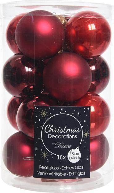 MICA Living Christmas tree baubles - red mix - Ø = approx. 3.5 cm - 16 pieces (16 -part)