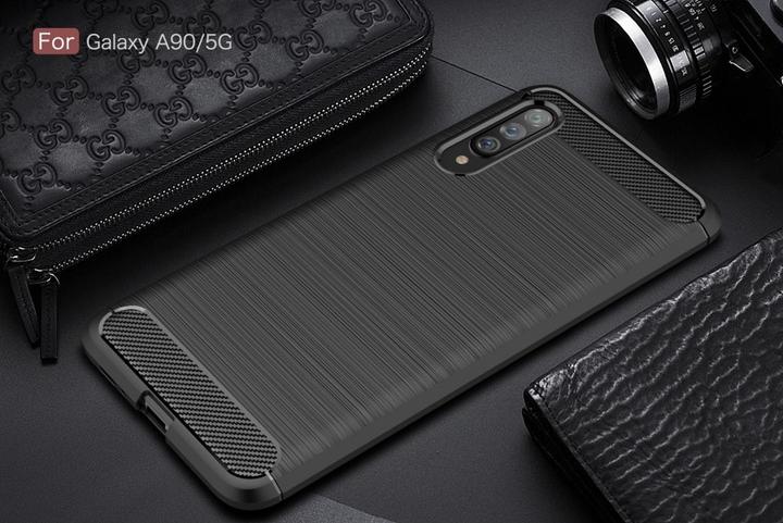 Produktbild Screenguard Samsung Galaxy A90 5G Hülle Carbon Brushed Soft TPU (Samsung Galaxy A90 5G)