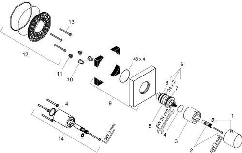 Actual product image Axor Starck Termostato organico Hansgrohe Starck Termostato ad alta portata 120/120 d