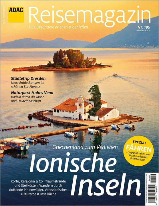 Adac Travel magazine with cover story Ionian Islands