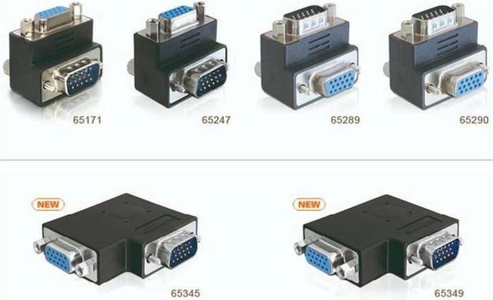 Produktbild Delock Adapter VGA Stecker auf VGA Buchse 90° (VGA, 9 cm)
