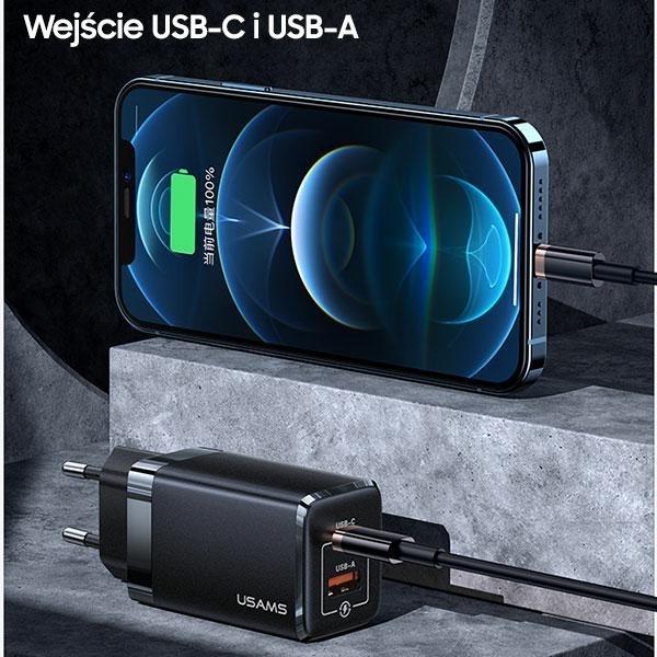 Produktbild Usams Ład. siec. T41 USB-C+USB GaN 47W PD+QC (only head) Fast Charging biały/white CC137TC02 (US-CC1 (47 W)