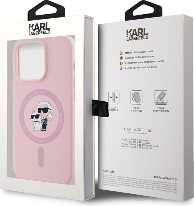 Actual product image Karl Lagerfeld Liquid Silicone Karl and Choupette MagSafe Case for iPhone 14 Pro Max Pink (Apple iPhone 14 Pro Max)
