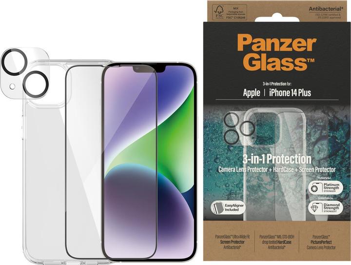 Produktbild PanzerGlass 3-in-1 Schutz-Set (1 Stück, Apple iPhone 14 Plus)