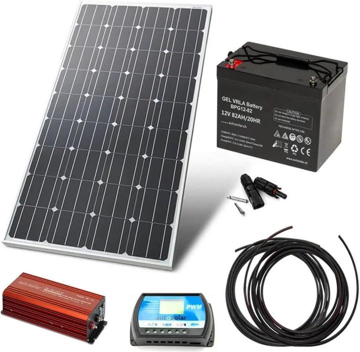Actual product image Autosolar Complete package 100W with 82Ah AGM battery and 300W inverter (100 W)
