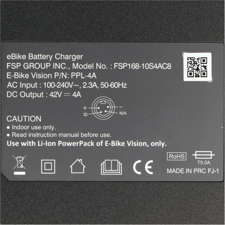 Actual product image E-Bike-Vision Charger 4A for E-Bike Vision battery 36V (E-bike charger)