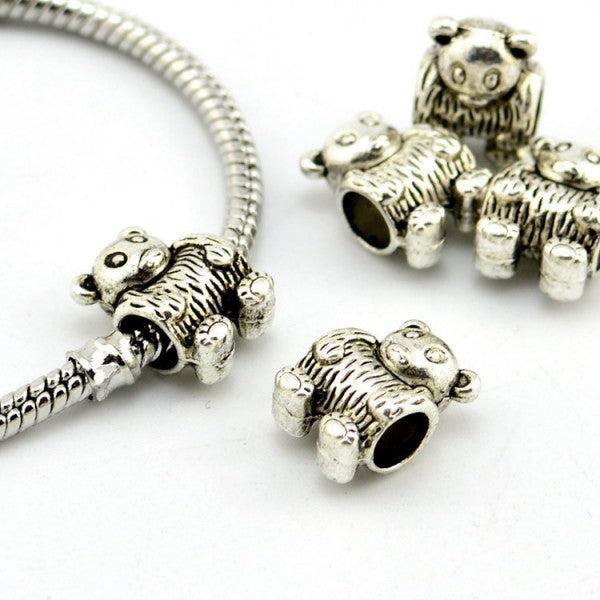 Hermex Ted Teddybär Bead Perle - Silbrig (Zink-Legierung)
