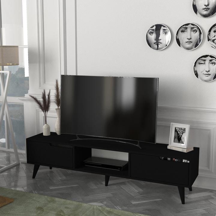 Image du produit En.Casa Fernsehschrank Kullila 160x35x40 cm Schwarz (160 x 35 x 40 cm)