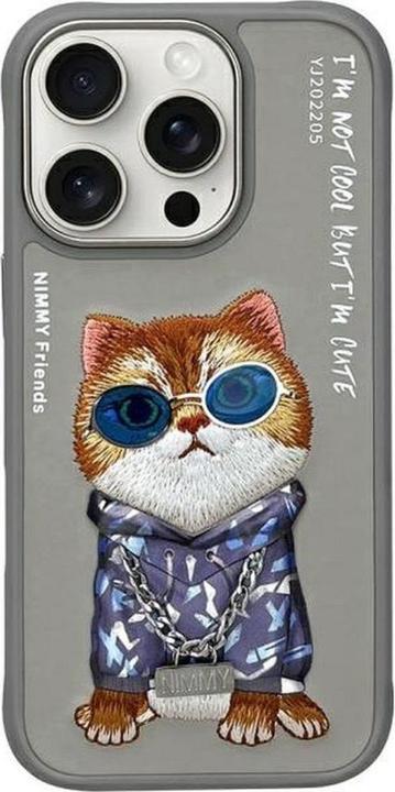 Produktbild Nimmy case iPhone 16 Pro 6.3" gray Glasses Cool Cat (Apple iPhone 16 Pro)