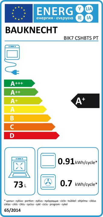 Energie-Label Bauknecht BIK7 CSH8TS PT (859991563510)