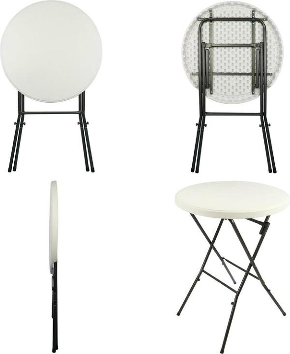 Produktbild VCM Partytisch Stehtisch weiss klappbar Bistrotisch Bartisch 110 cm rund Ø 80 cm (80 cm)