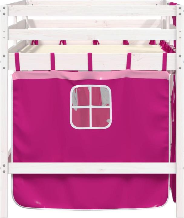 Image du produit VidaXL Lit superposé pour enfant avec rideaux Rose (90 x 190 cm)