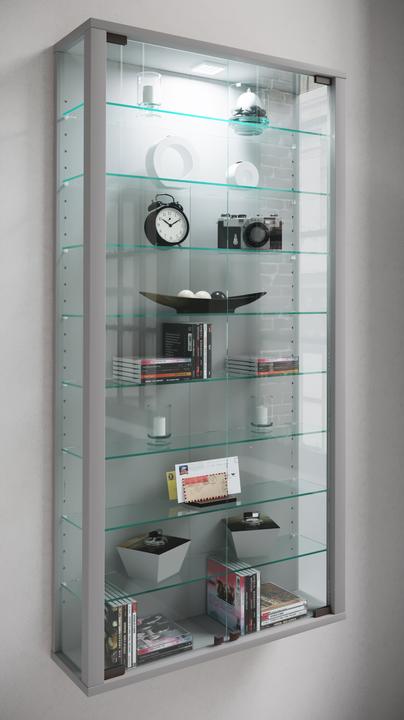Actual product image VCM Collection wall display case wood glass Vitrosa Maxi (59 x 18 x 114 cm)