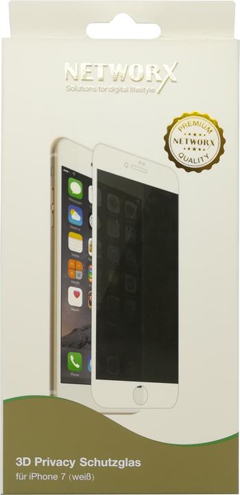 Networx Verre protecteur de confidentialité 3D blanc (1 pièce(s), Apple iPhone 7)