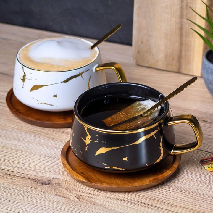 Produktbild Intirilife Kaffee Tee Tasse im Marmor Design 200 ml (200 ml, 1 x)