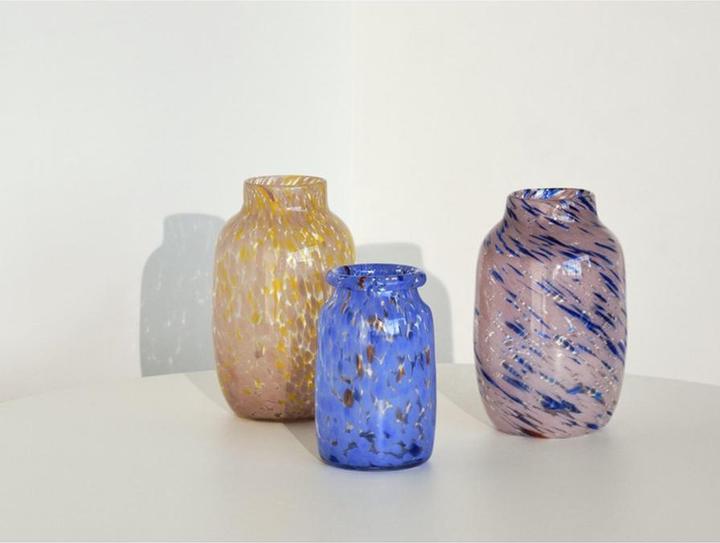 Actual product image HAY - Splash Vase Round L - Light Pink and yellow (541360) (1 x)