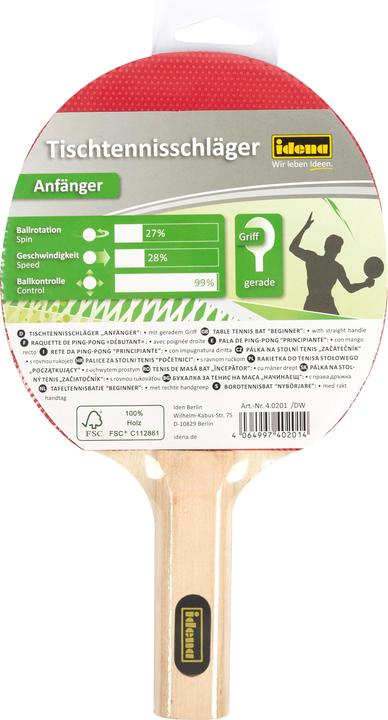 Image du produit Idena Raquette de tennis de table débutant