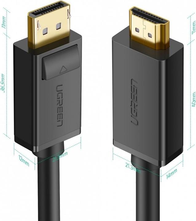 Produktbild Ugreen DisplayPort — HDMI (Typ A) (2 m, DisplayPort)