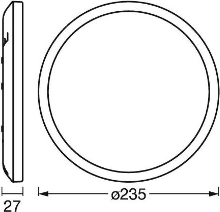 Actual product image Ledvance ORBIS ULTRA SLIM CLICK DIM 235mm BLACK (1020 lm)