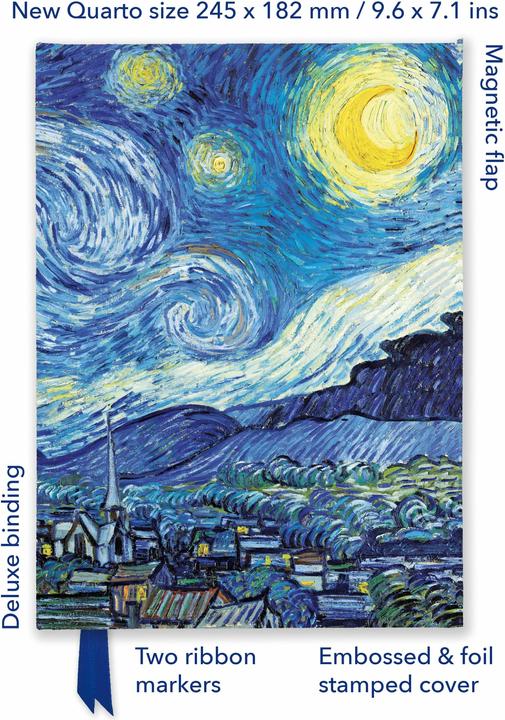 Produktbild Vincent van Gogh: The Starry Night (Foiled Quarto Journal) (18 x 24.5 cm, Liniert, Harter Einband)