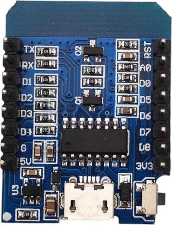 Actual product image Purecrea WeMos D1 mini ESP8266 with pin headers