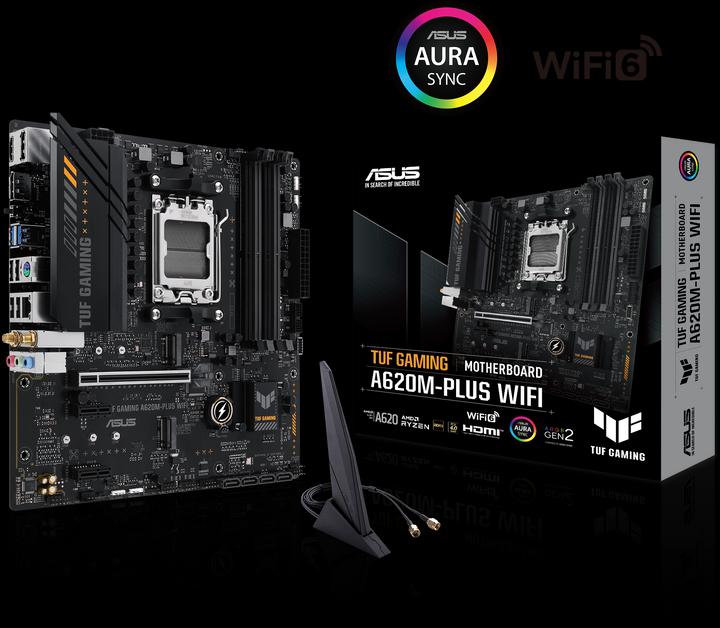 Immagine prodotto ASUS TUF GAMING A620M-PLUS WIFI (AM5, AMD A620, mATX)