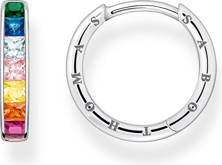 Thomas Sabo Creolen bunte Steine Pavé silber (925er Silber)