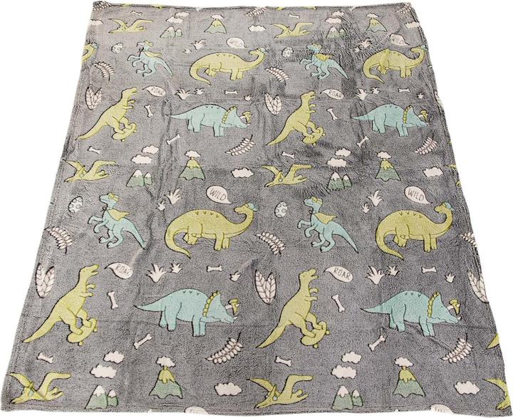 Productafbeelding Toi-Toys Glow N Fun Glow in the Dark Dino deken, 130x150cm (130 x 150 cm)