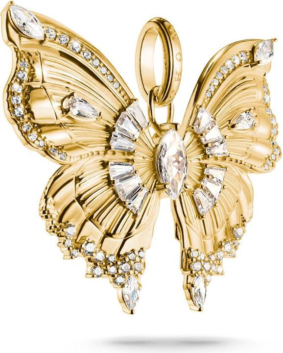 Immagine prodotto Thomas Sabo PE984-414-14 Anhänger butterfly mit Steinen vergoldet Damen (Argento 925)
