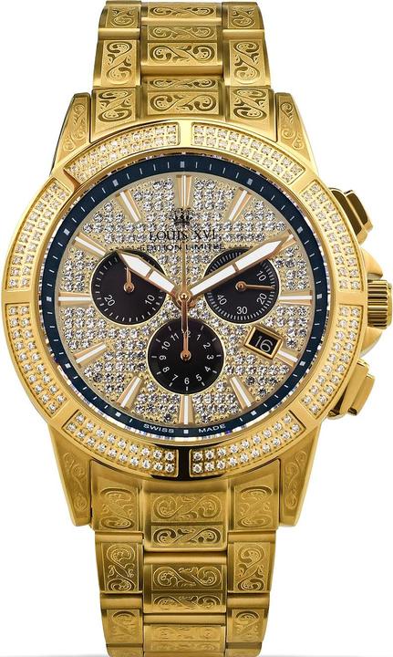 Louis XVI LXVI1126 Majeste Iced Out Chronograph Herrenuhr 43mm 5ATM (Chronograph, 43 mm)