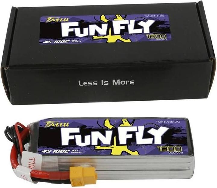 Immagine prodotto Tattu Batteria RC LiPo 1800 mAh 14.8 V 100C Funfly (14.80 V, 1800 mAh)