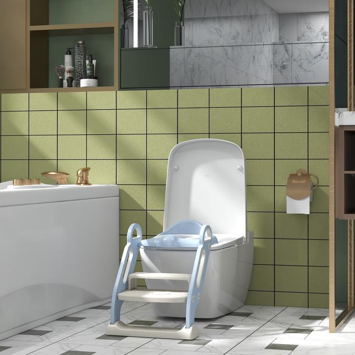 Image du produit Swisshandel24 Siège de toilette pour enfants, entraîneur de toilette avec marches, poignée, accessoire de