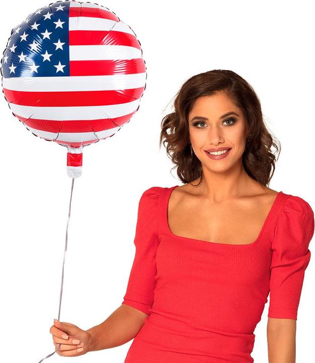 Produktbild Boland Folienballon Stars and Stripes rund zweiseitig bedruckt: Fanartikel USA (1 x)