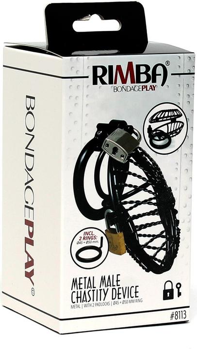 Image du produit Rimba Dispositif de chasteté mâle en métal avec 2 padlocks