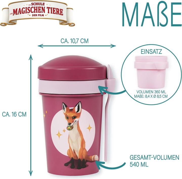 Produktbild Awave Die Schule der Magischen Tiere Müslibecher To Go 540 ml rPET | Beerenrot, Rabbat