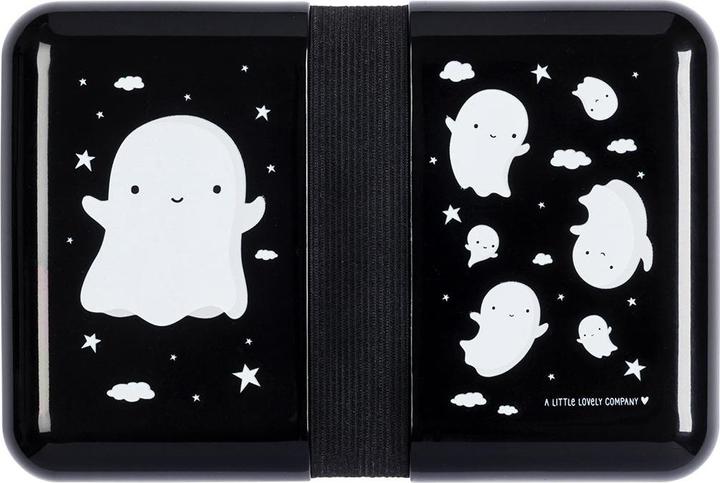 A Little Lovely Company Lunchbox Ghost SBGHBL17 schwarz 18x6x12cm (0.85 l)