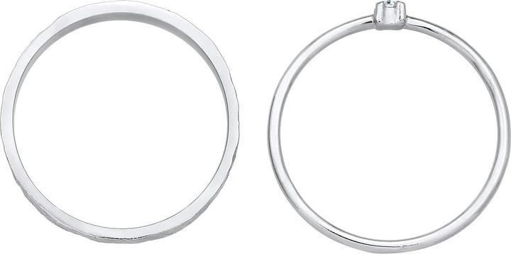 Actual product image Elli Crystal Ring, Organic, Ring Set, Solitaire Ring (58, 925 Silver)